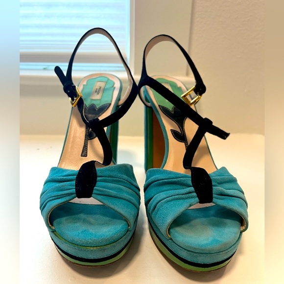 Authentic Prada platform Sandals with block heel size 36.5/6.5 - Picture 3 of 5